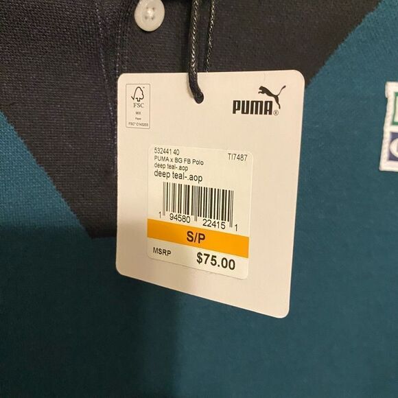 Puma X Butter Goods FB Deep Teal Polo 532441-40 Men’s Small - Picture 3 of 3